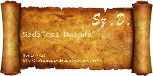 Szécsi Dezső névjegykártya