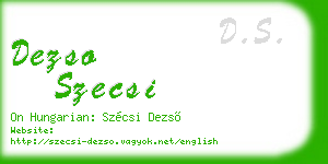 dezso szecsi business card